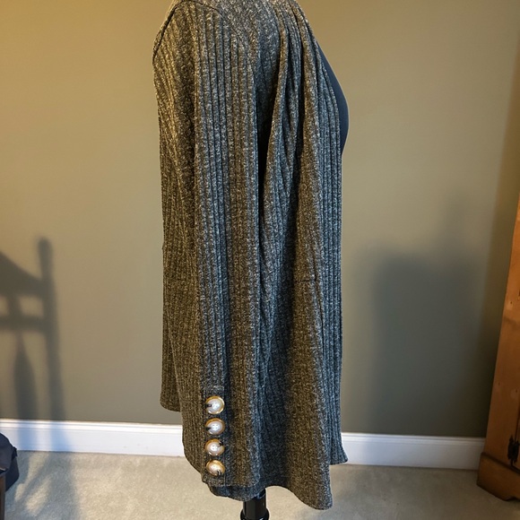 89th & Madison Ribbed Gray Cardigan - Picture 4 of 8